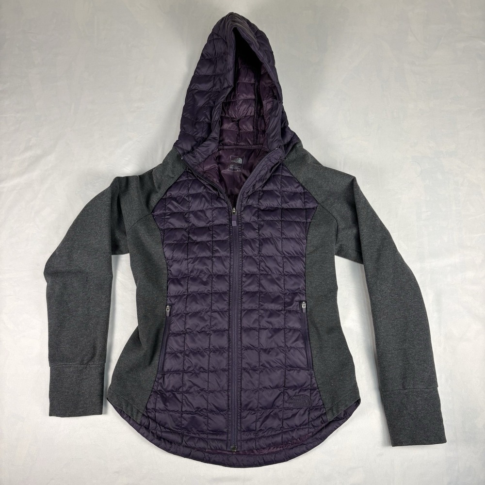 The North Face ThermoBall Hybrid Hooded Puffer Jacket Purple Women's Medium Fall
